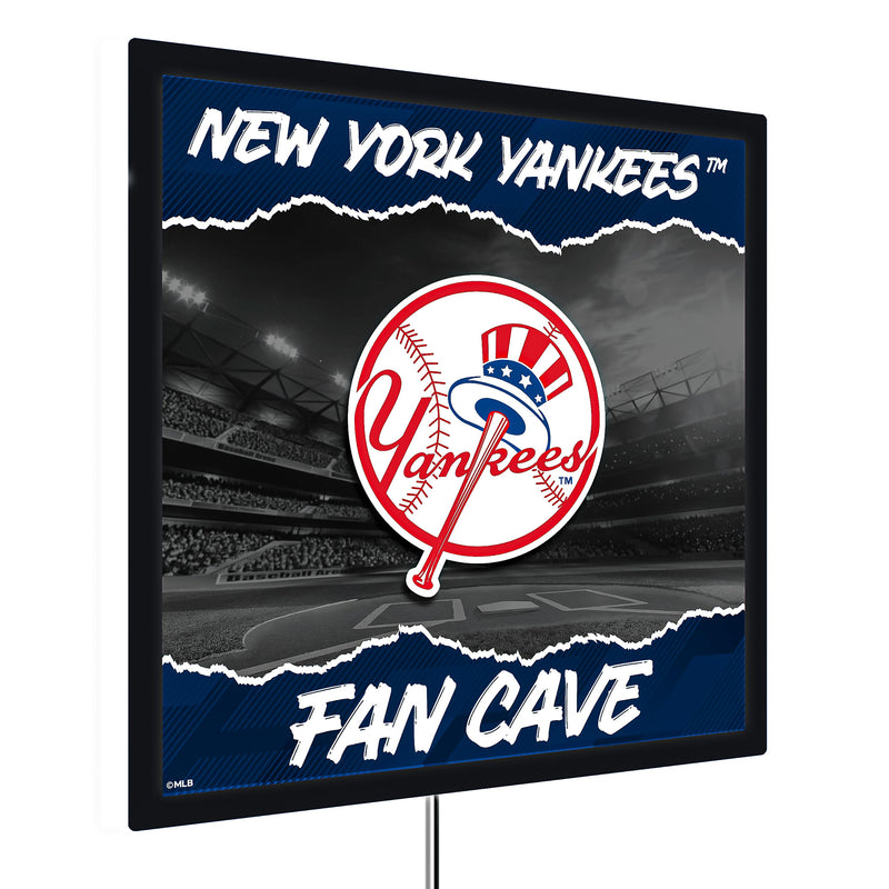 New York Yankees 23"H x 23"L LED Wall Decor, Edgelite, Square
