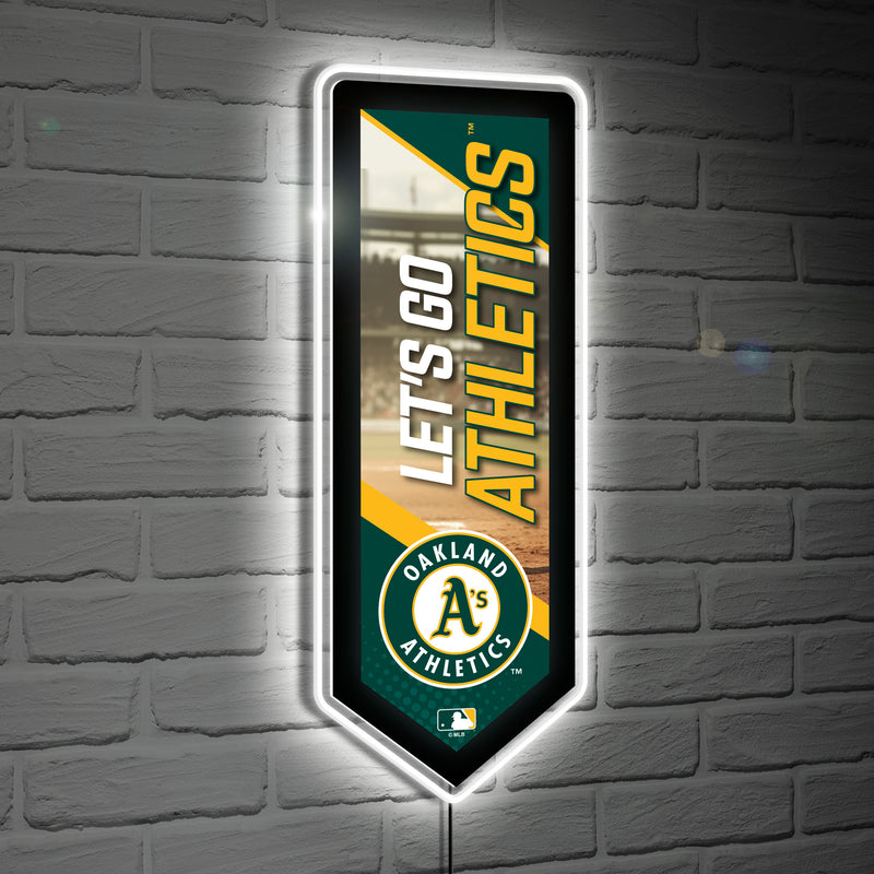 Oakland A's Baseball Pennant Glazelite LED Decor