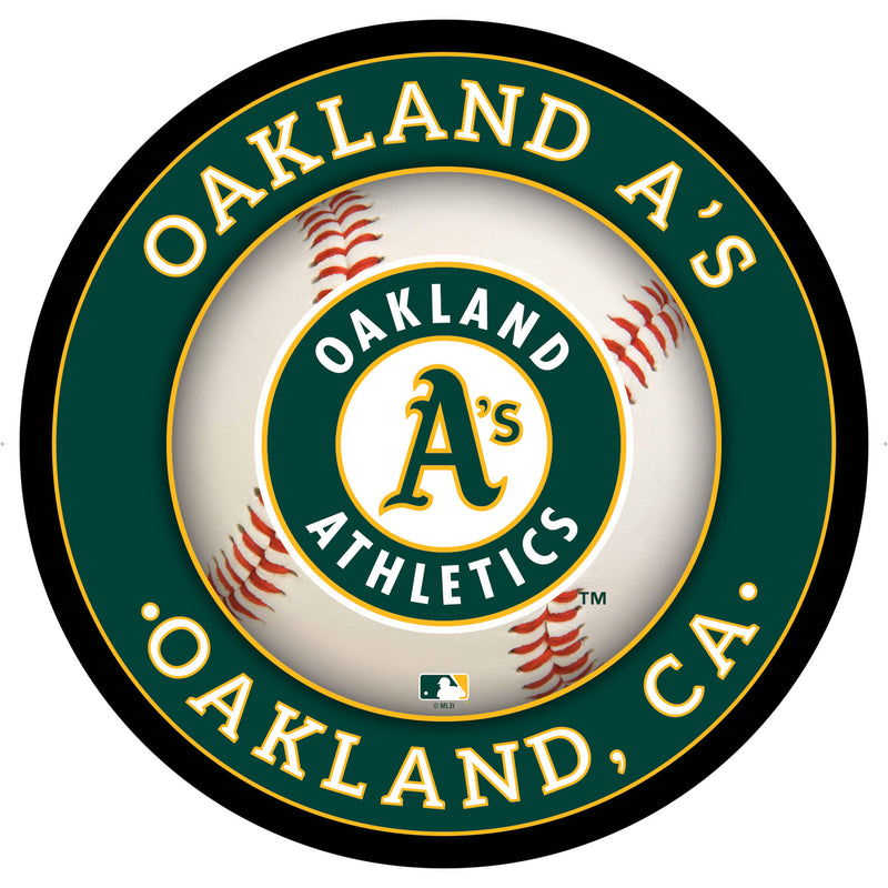 Oakland A's Baseball Large Round Edgelite LED Decor