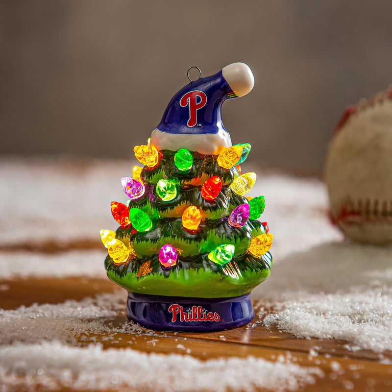 Philadelphia Phillies Mini LED Tabletop Christmas Tree 4"