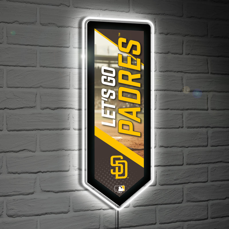 San Diego Padres Baseball Pennant Glazelite LED Decor