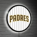 San Diego Padres Baseball Pinstripe Round LED Wall Decor