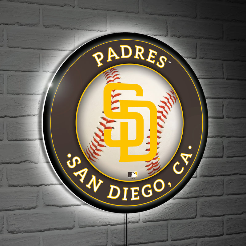 San Diego Padres Baseball Large Round Edgelite LED Decor
