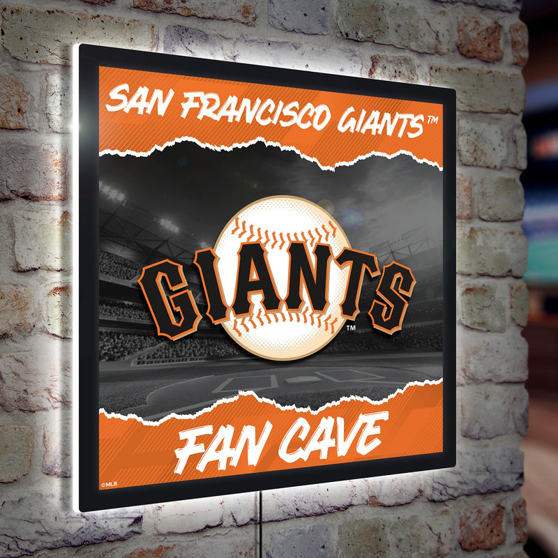 San Francisco Giants 23"H x 23"L LED Wall Decor, Edgelite, Square