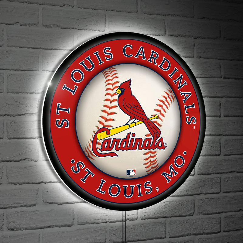 St Louis Cardinals Baseball Large Round Edgelite LED Decor