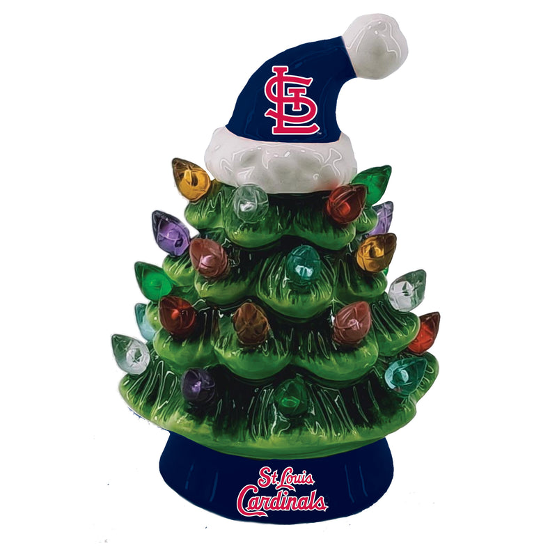 St Louis Cardinals 8" LED Ceramic Christmas Tree