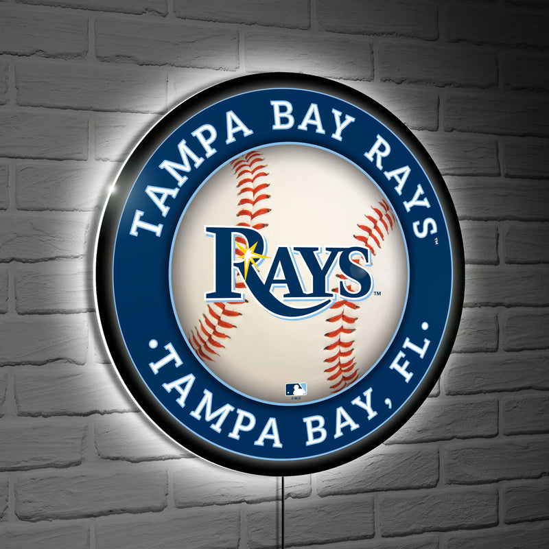 Tampa Bay Rays Baseball Large Round Edgelite LED Decor