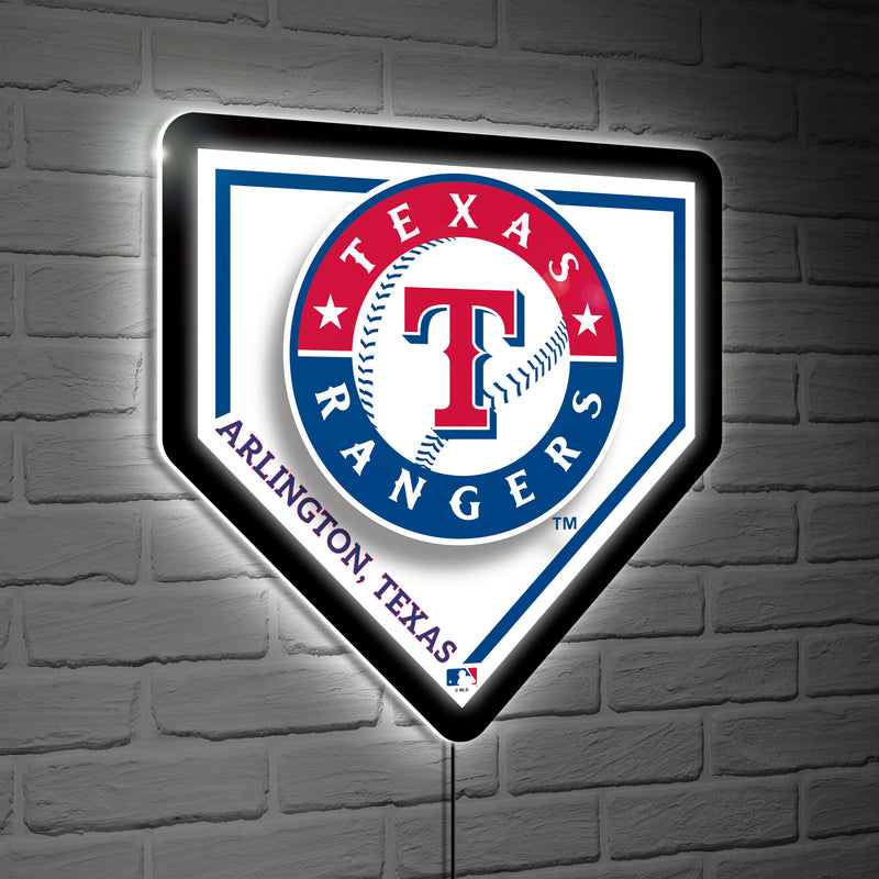 Texas Rangers, LED Wall Decor, Edgelite, Baseball Homeplate
