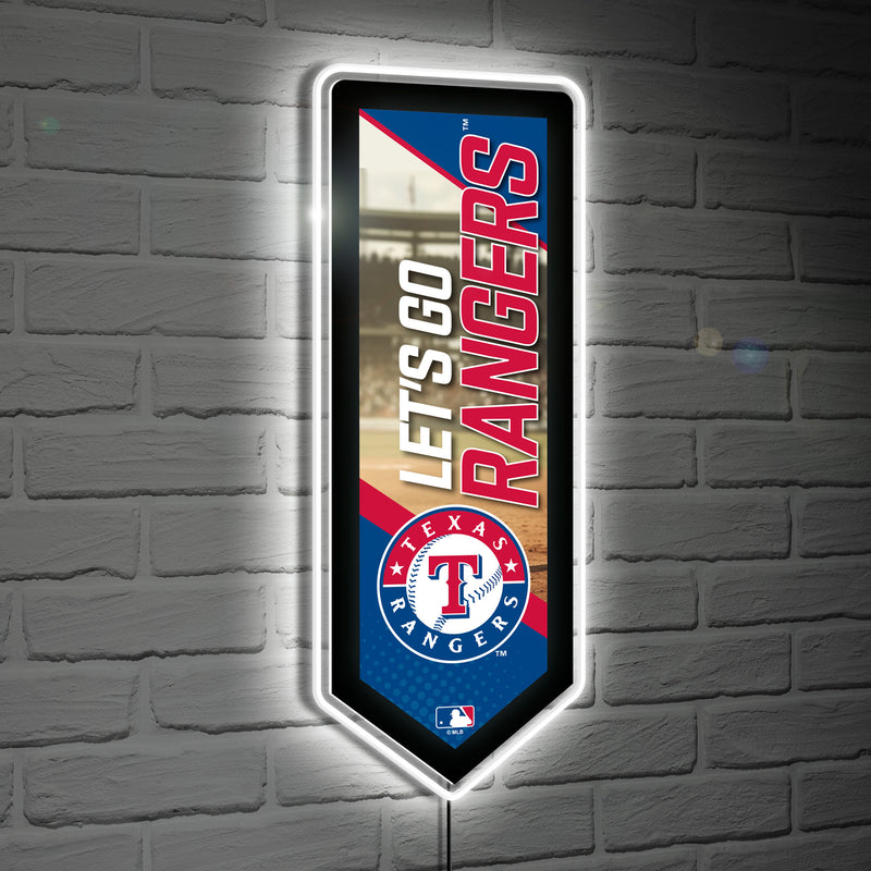 Texas Rangers Baseball Pennant Glazelite LED Decor