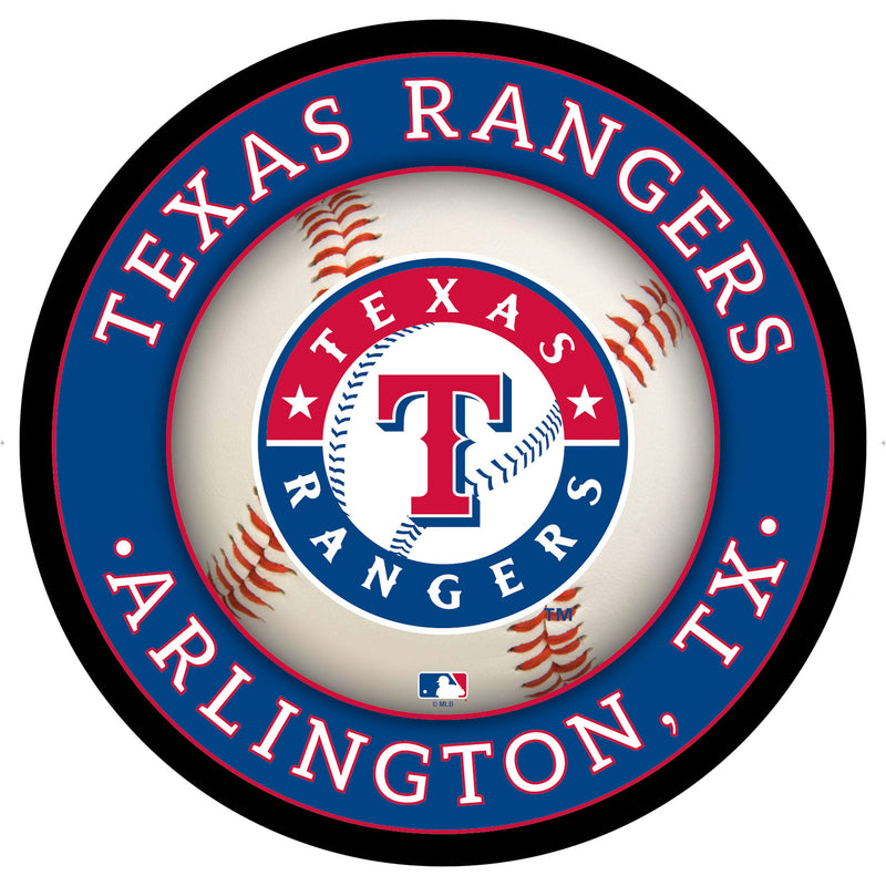 Texas Rangers Baseball Large Round Edgelite LED Decor
