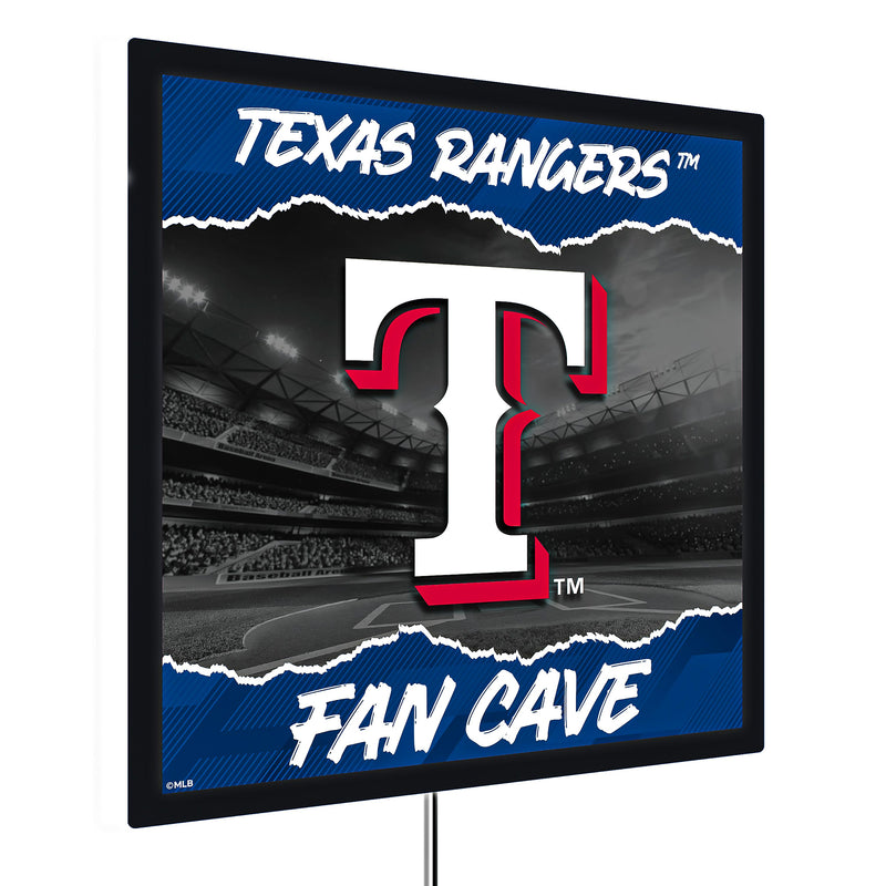 Texas Rangers 23"H x 23"L LED Wall Decor, Edgelite, Square