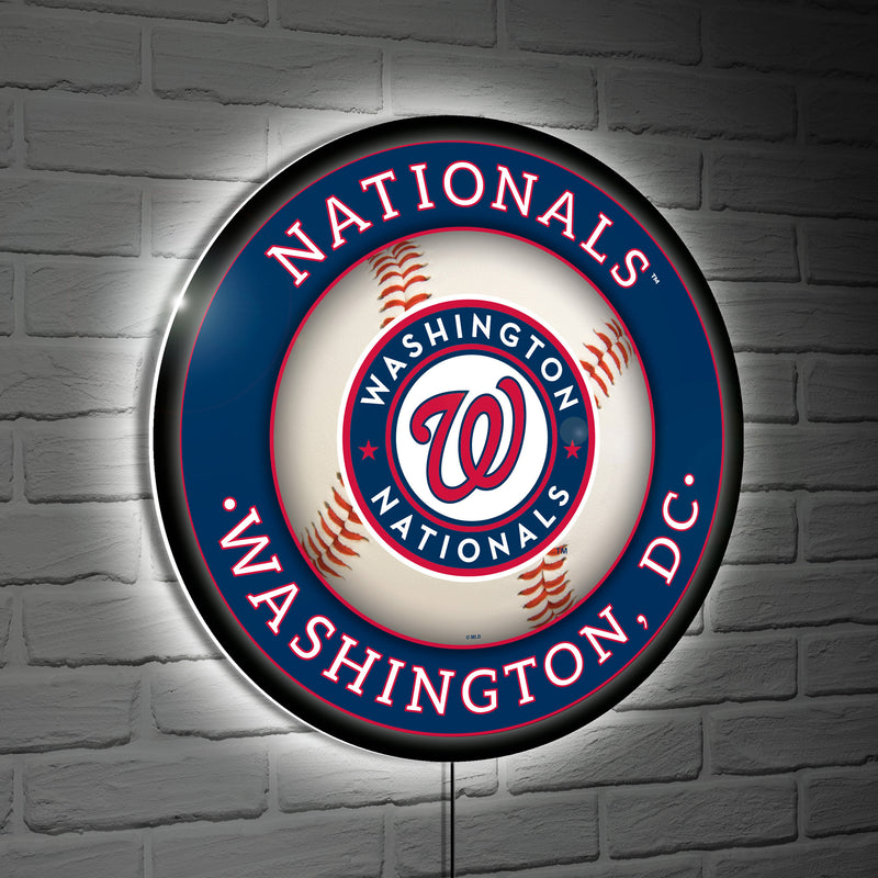 Washington Nationals Baseball Large Round Edgelite LED Decor