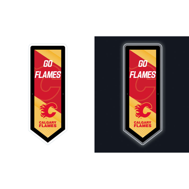 Calgary Flames Hockey Pennant Glazelite LED Decor