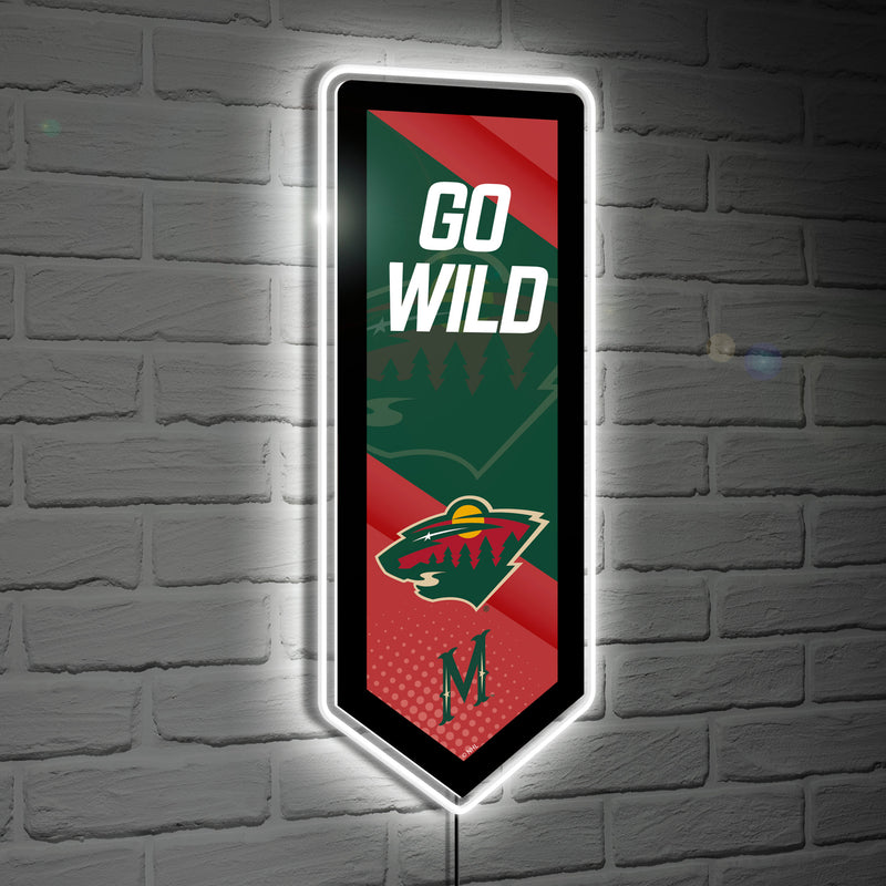 Minnesota Wild Hockey Pennant Glazelite LED Decor