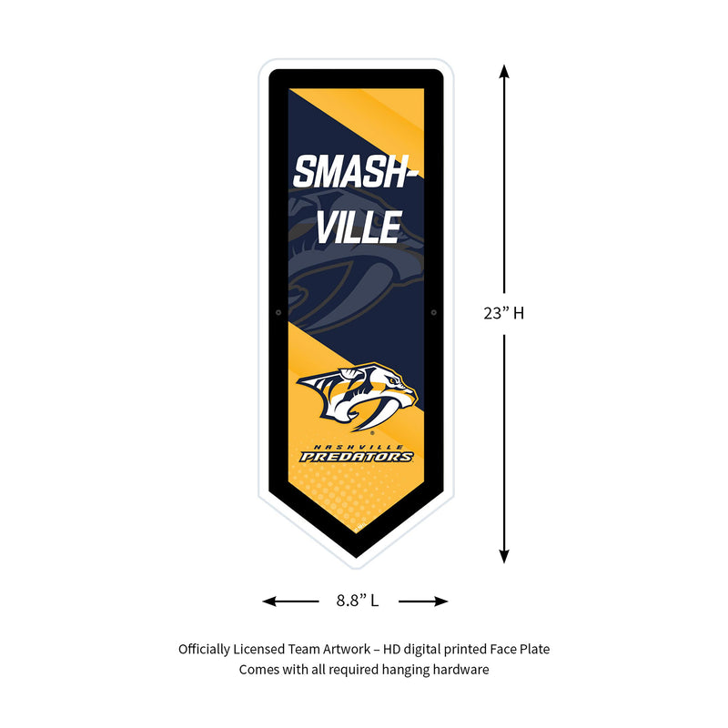 Nashville Predators Hockey Pennant Glazelite LED Decor