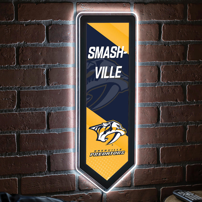 Nashville Predators Hockey Pennant Glazelite LED Decor