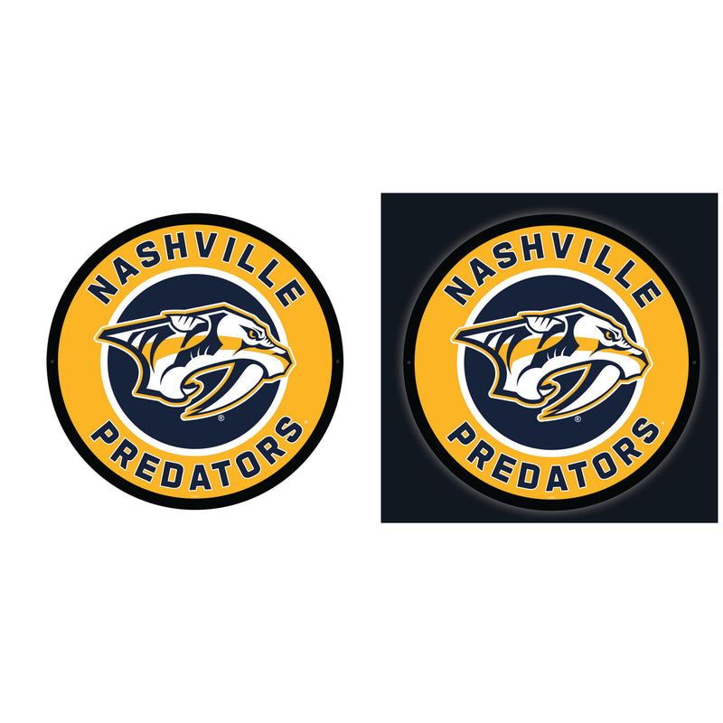 Nashville Predators Hockey Large Round Edgelite LED Decor
