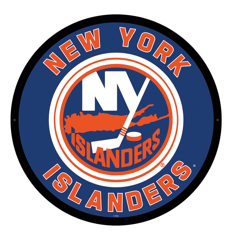 New York Islanders Hockey Large Round Edgelite LED Decor