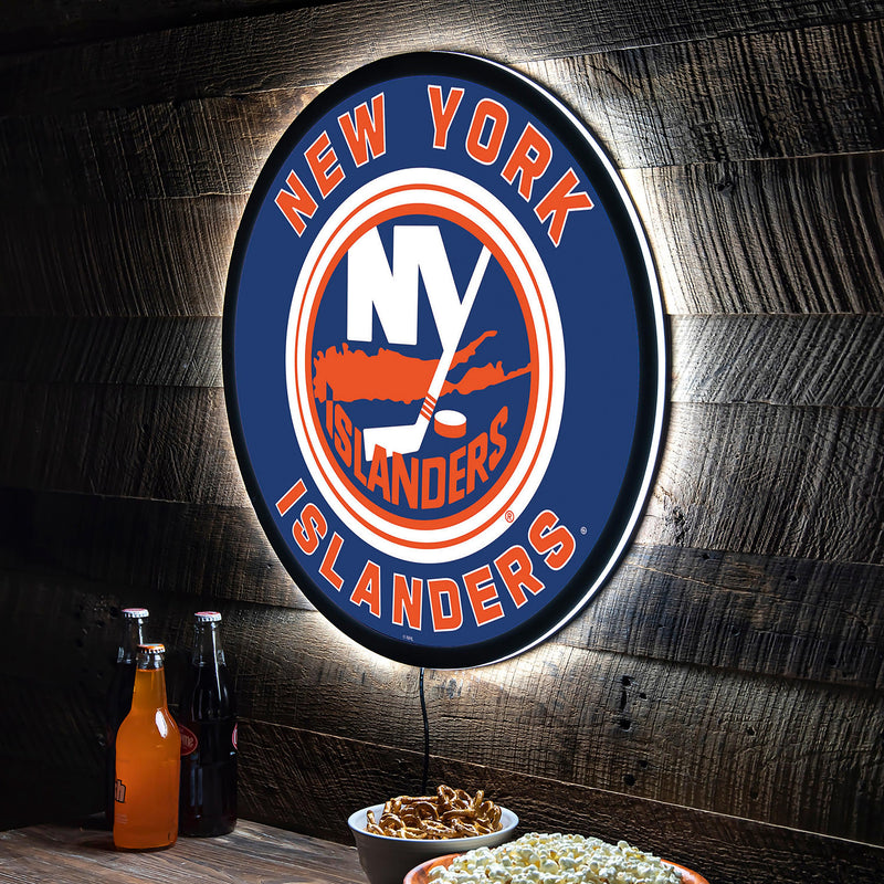 New York Islanders Hockey Large Round Edgelite LED Decor