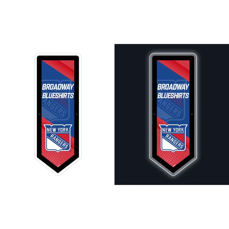 New York Rangers Hockey Pennant Glazelite LED Decor