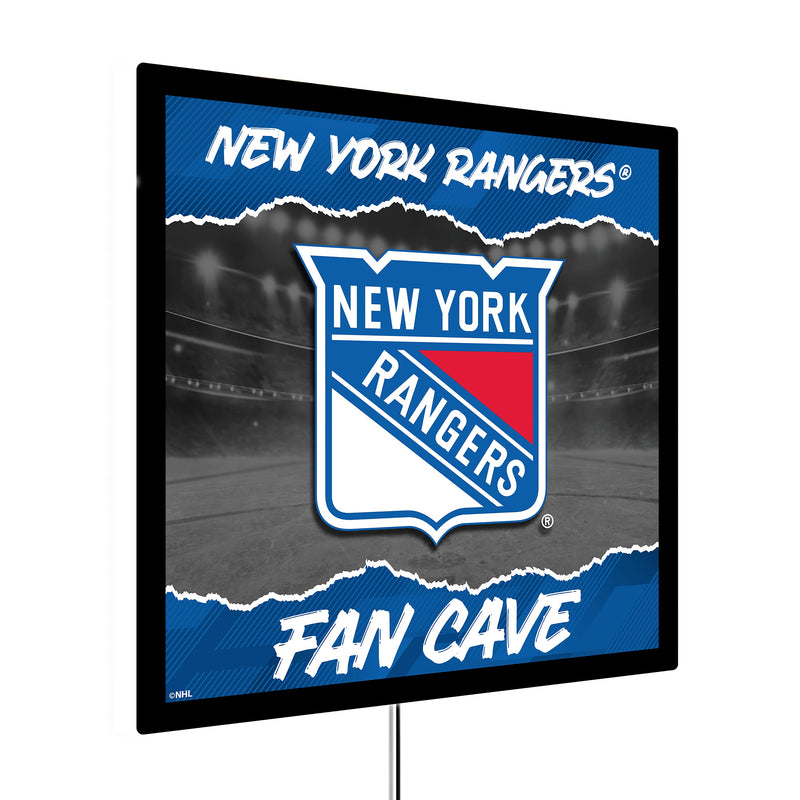 New York Rangers 23"H x 23"L LED Wall Decor, Edgelite, Square