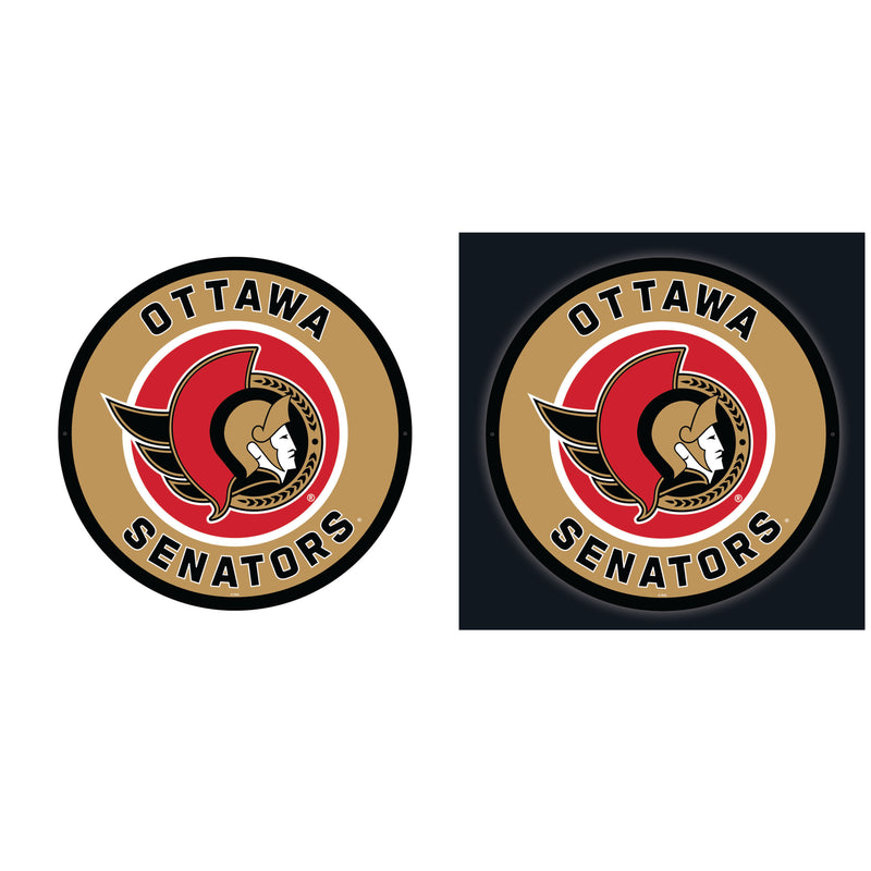 Ottawa Senators Hockey Large Round Edgelite LED Decor