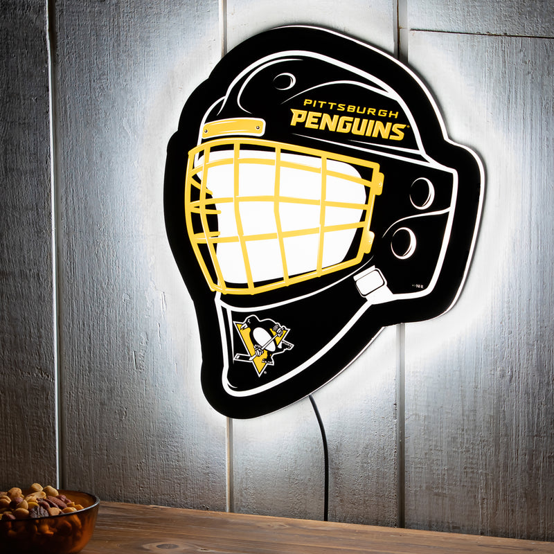 Pittsburgh Penguins Hockey Helmet Edgelite LED Decor