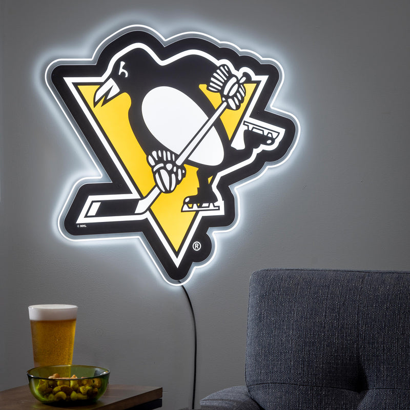 Pittsburgh Penguins LED Wall Decor, Glazelite, Logo