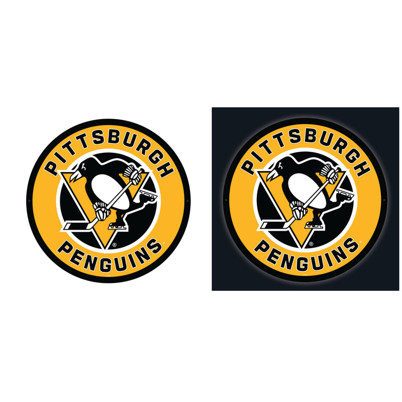 Pittsburgh Penguins Hockey Large Round Edgelite LED Decor