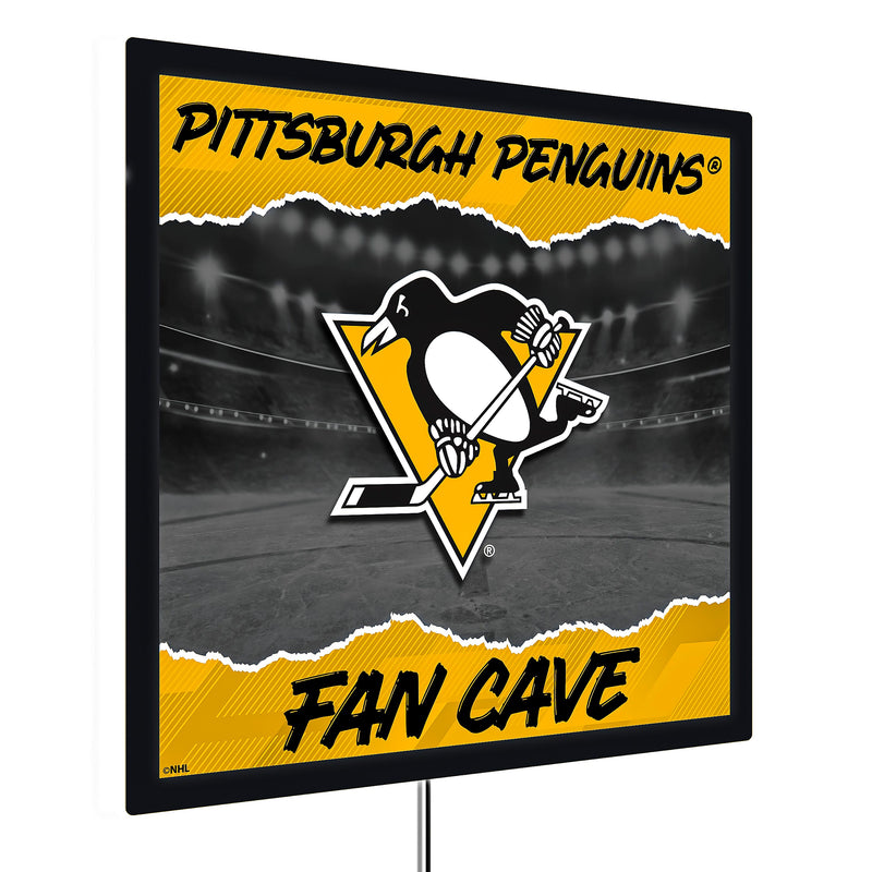 Pittsburgh Penguins 23"H x 23"L LED Wall Decor, Edgelite, Square