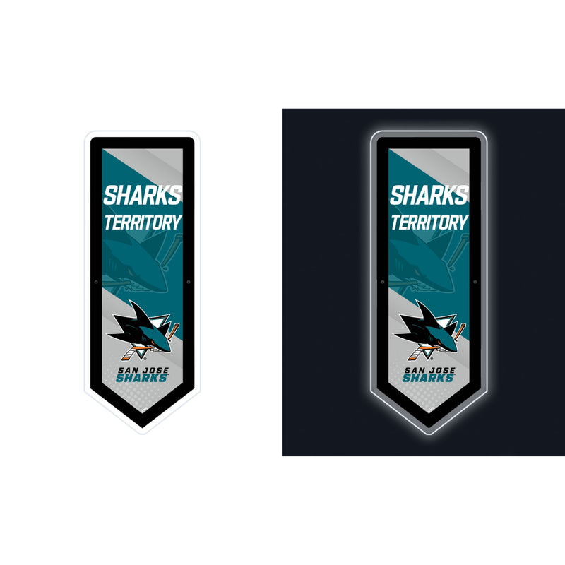 San Jose Sharks Hockey Pennant Glazelite LED Decor