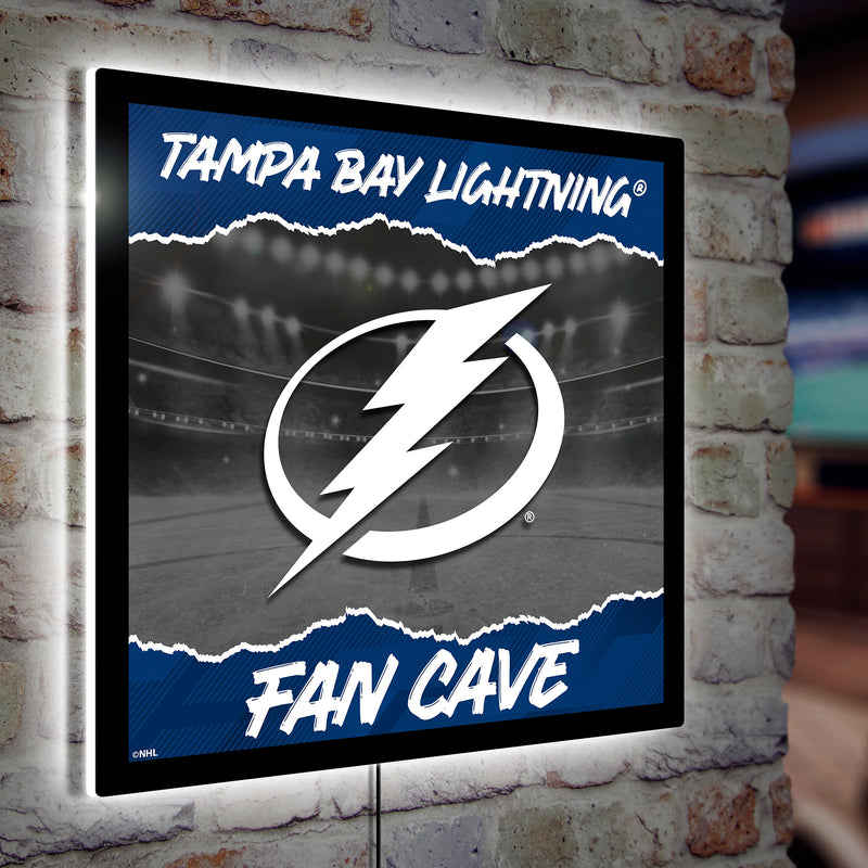 Tampa Bay Lightning 23"H x 23"L LED Wall Decor, Edgelite, Square