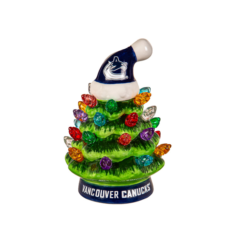 4" Mini LED Tabletop Christmas Tree, Vancouver Canucks,8led4377mt