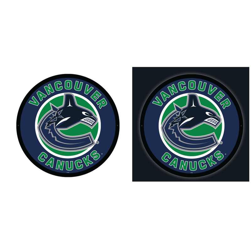 Vancouver Canucks Hockey Large Round Edgelite LED Decor