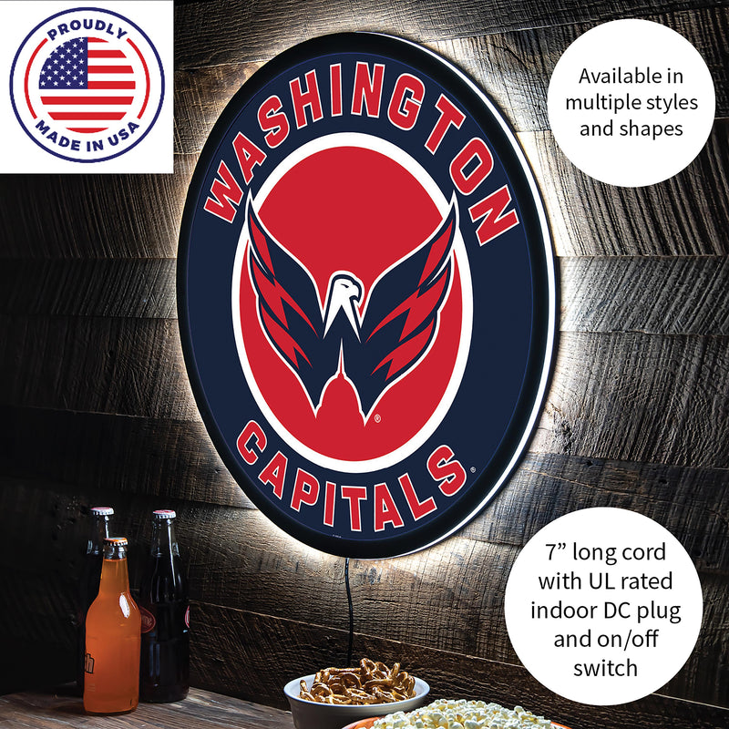 Washington Capitals Hockey Large Round Edgelite LED Decor