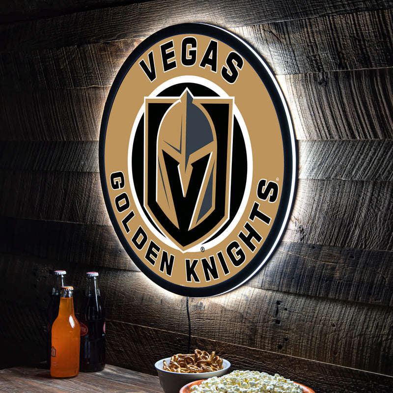 Vegas Golden Knights Hockey Large Round Edgelite LED Decor