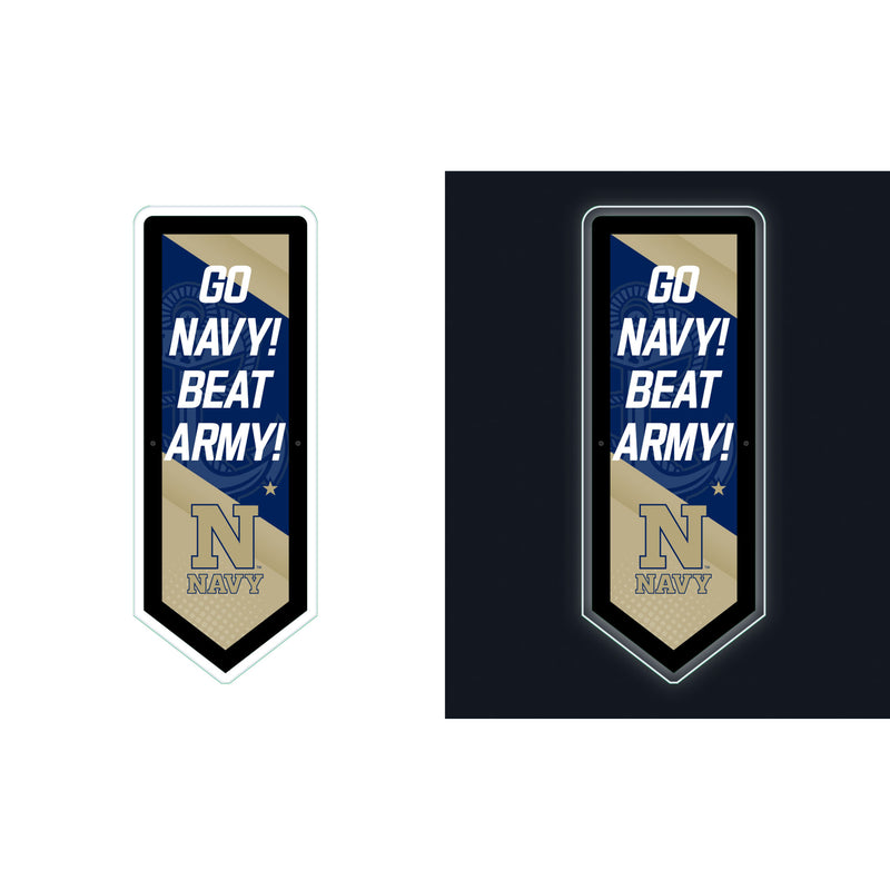 US Naval Academy College Pennant Glazelite LED Decor