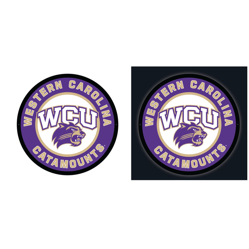 Western Carolina University College Large Round Edgelite LED Decor