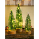 LED Bottlebrush Trees, White Tipped Snow Covered, Set of 3
