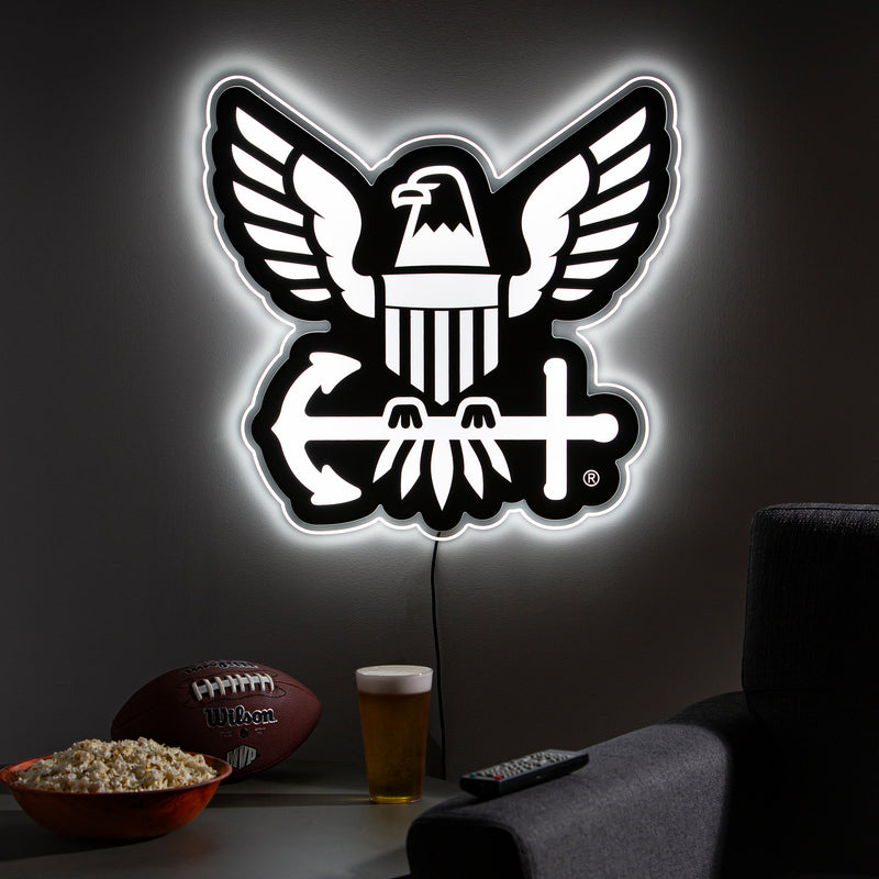 US Navy LED Wall Decor, Glazelite, Logo