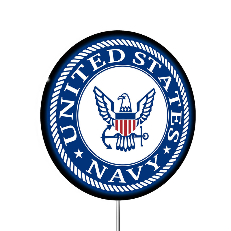 US Navy Military Round LED Wall Decor