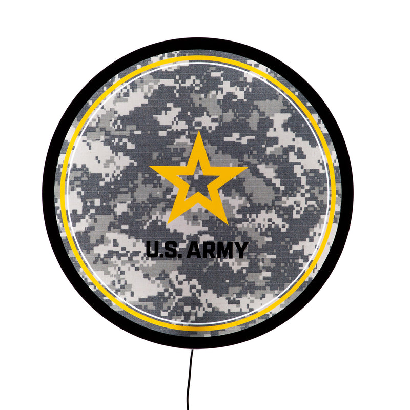 US Army Military Large Round Edgelite LED Decor