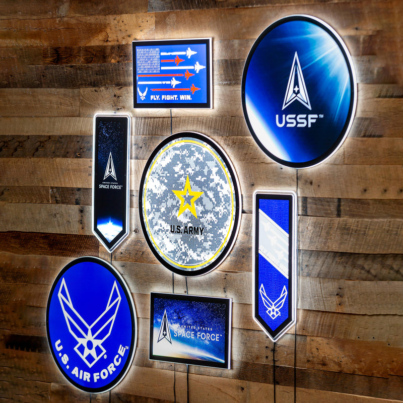 US Army Military Large Round Edgelite LED Decor