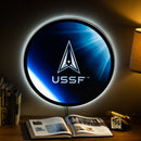 US Space Force Military Large Round Edgelite LED Decor
