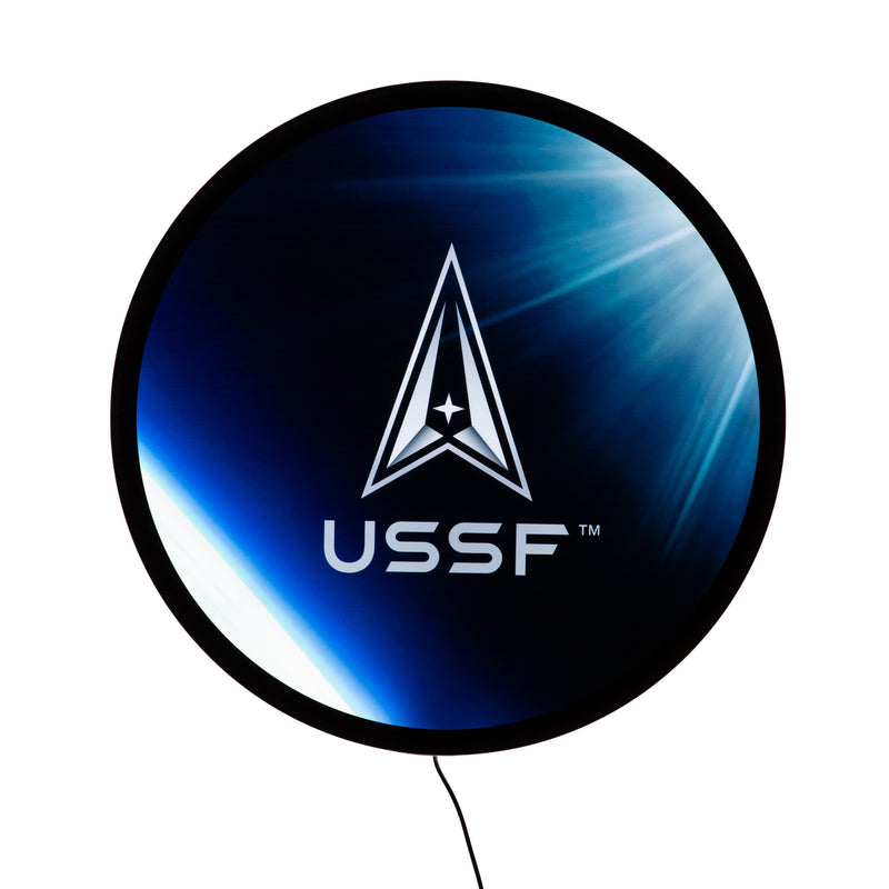 US Space Force Military Large Round Edgelite LED Decor