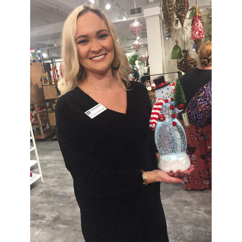 13" LED Spinning Water Snowman Tabletop Décor