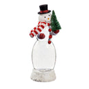 13" LED Spinning Water Snowman Tabletop Décor