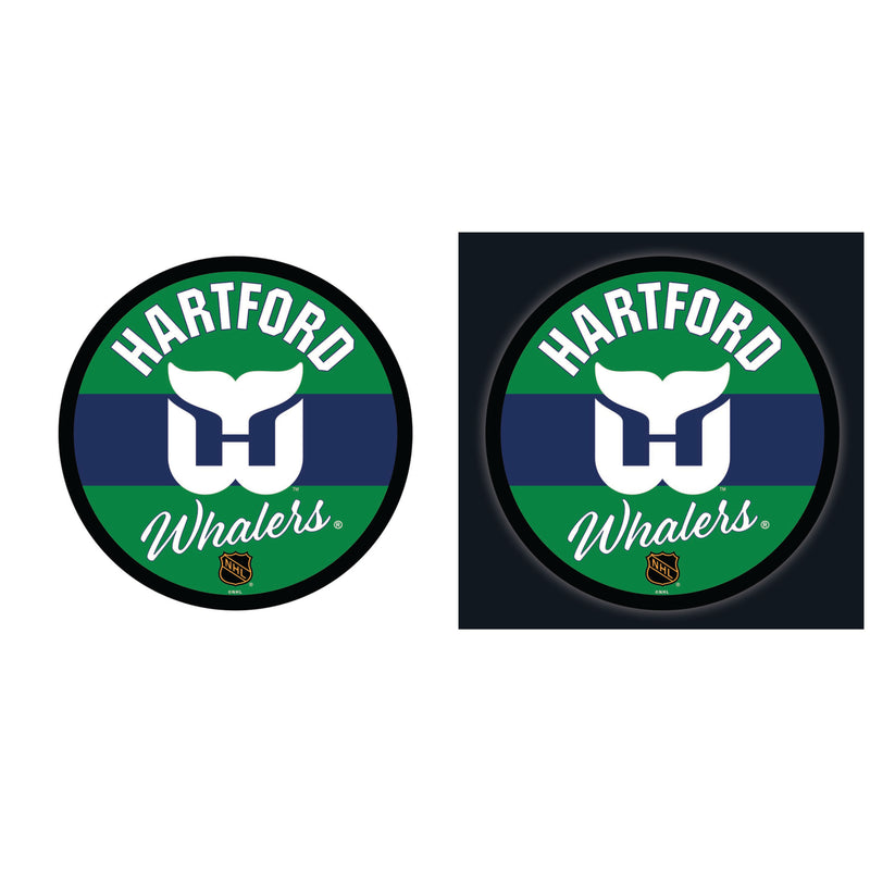 Hartford Whalers Hockey Large Round Vintage Edgelite LED Decor