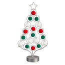 LED 16" Metal Tree with Pom Pom Ornaments Table Décor