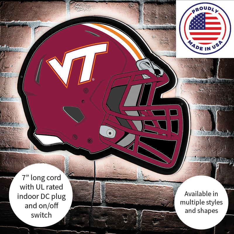 Virginia Tech College Helmet Edgelite LED Decor